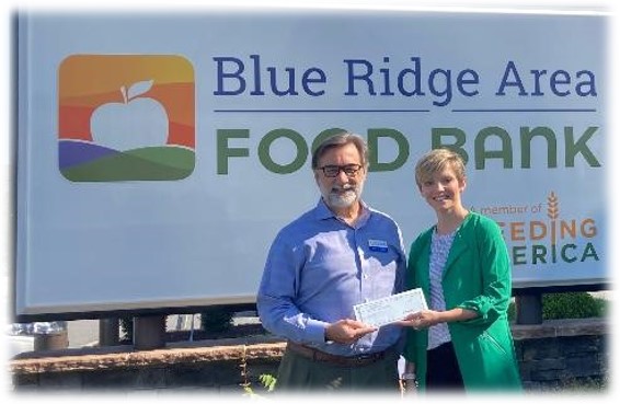 Blue Ridge Area Food Bank received a $12,150 donation from WCF.