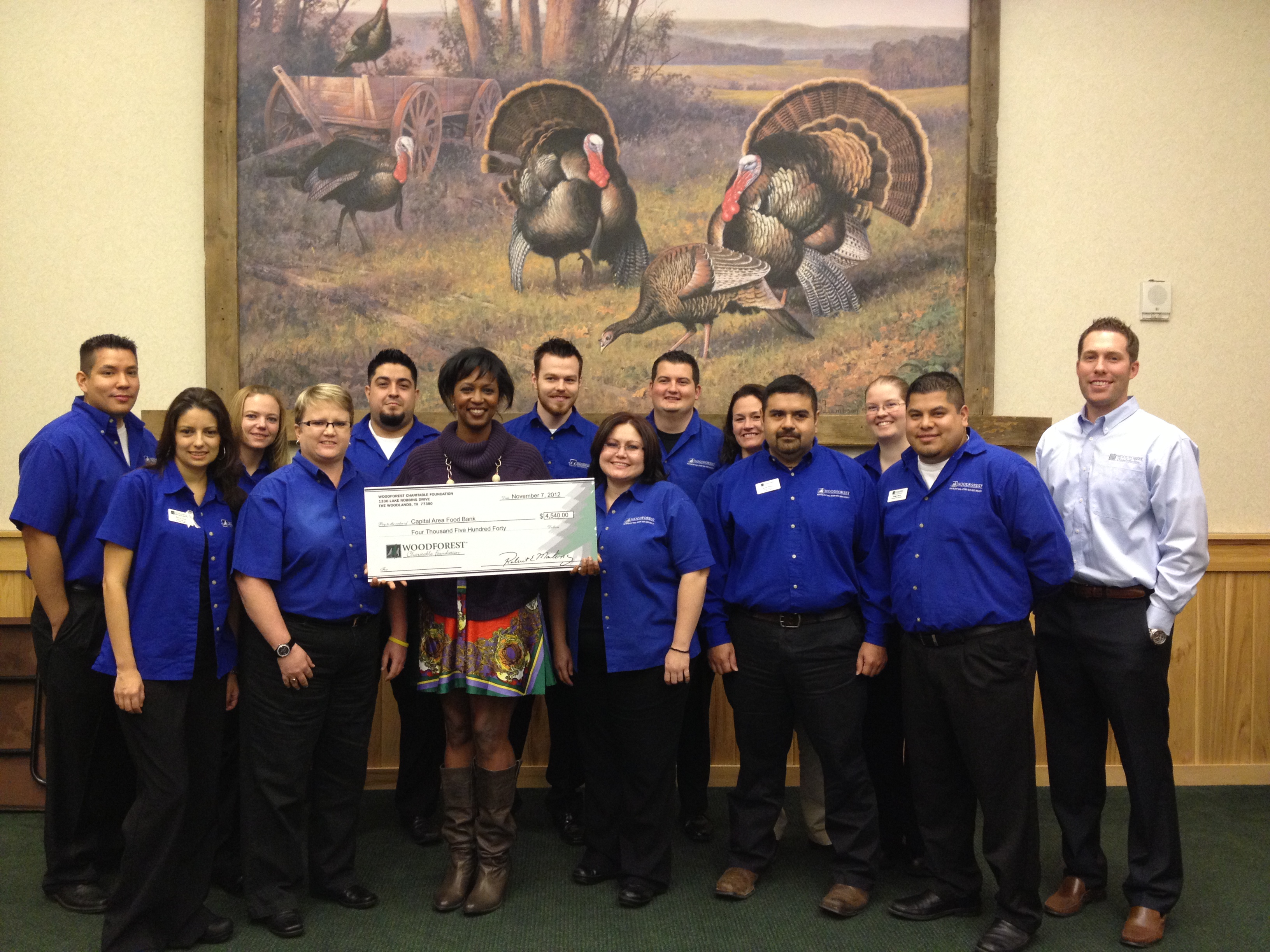 Capital Area Food Bank of Texas receives $4,540 donation from Woodforest Charitable Foundation.