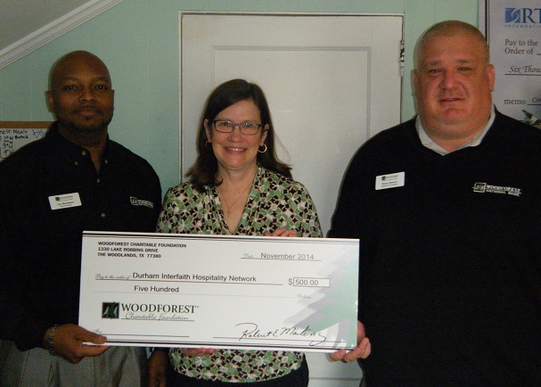 Durham Interfaith Hospitality Network recently received a donation from WCF.