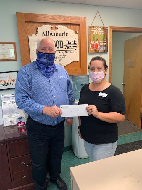 Food Bank of Albemarle recently received a $2,080.00 donation from WCF.