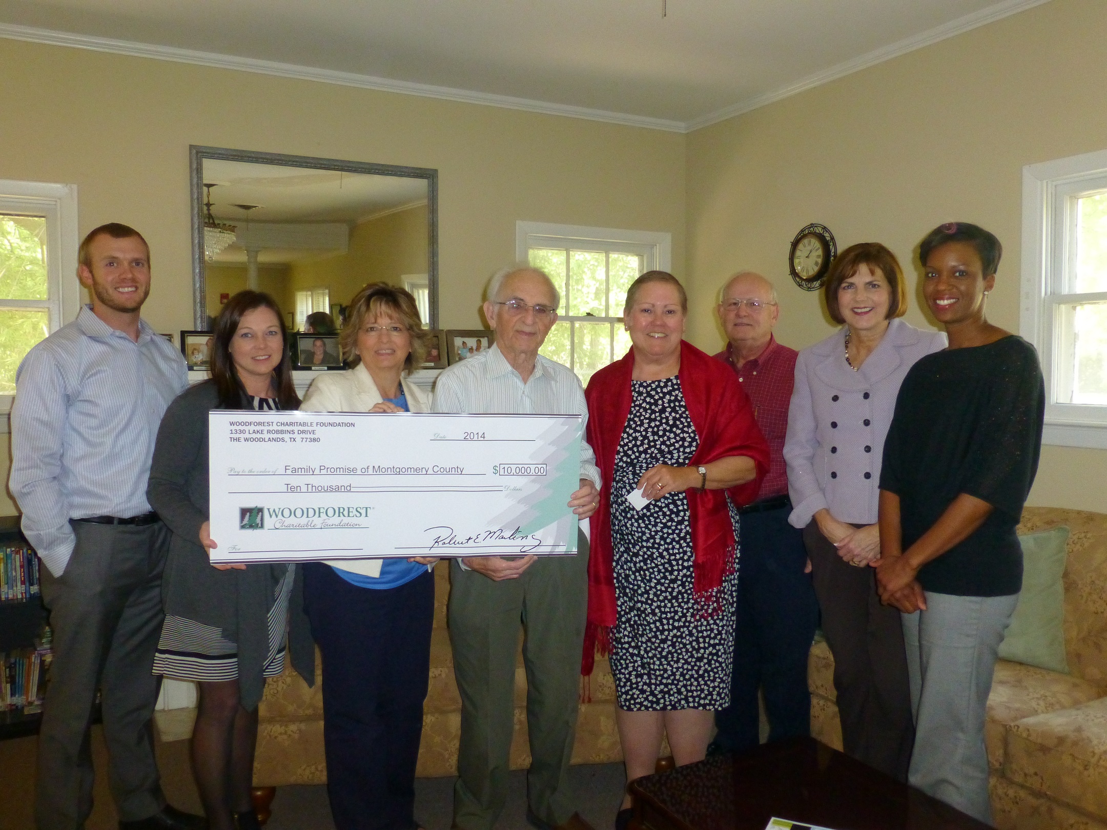 Family Promise of Montgomery County recently received a $10,000 donation from WCF.