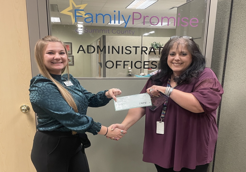 Family Promise of Summit County recently received a $500.00 donation from WCF.