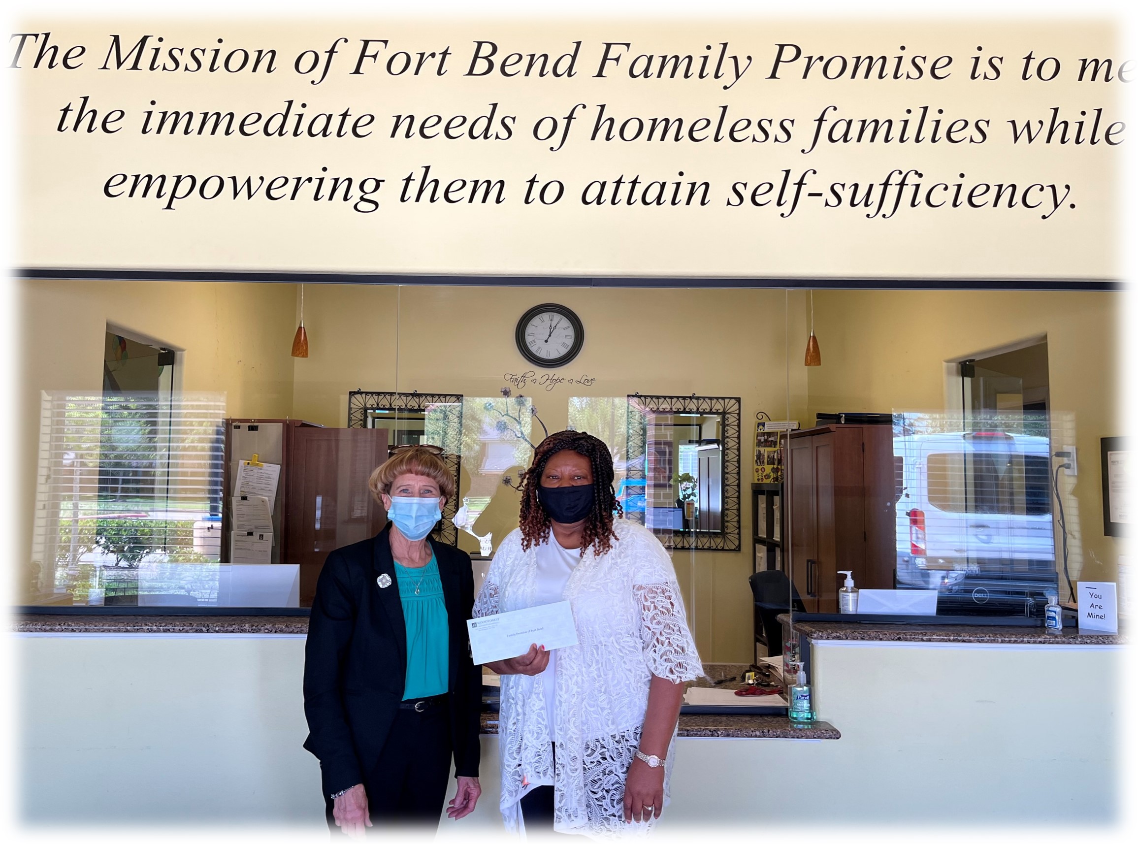 Family Promise of Fort Bend recently received a $2,500 donation from WCF.