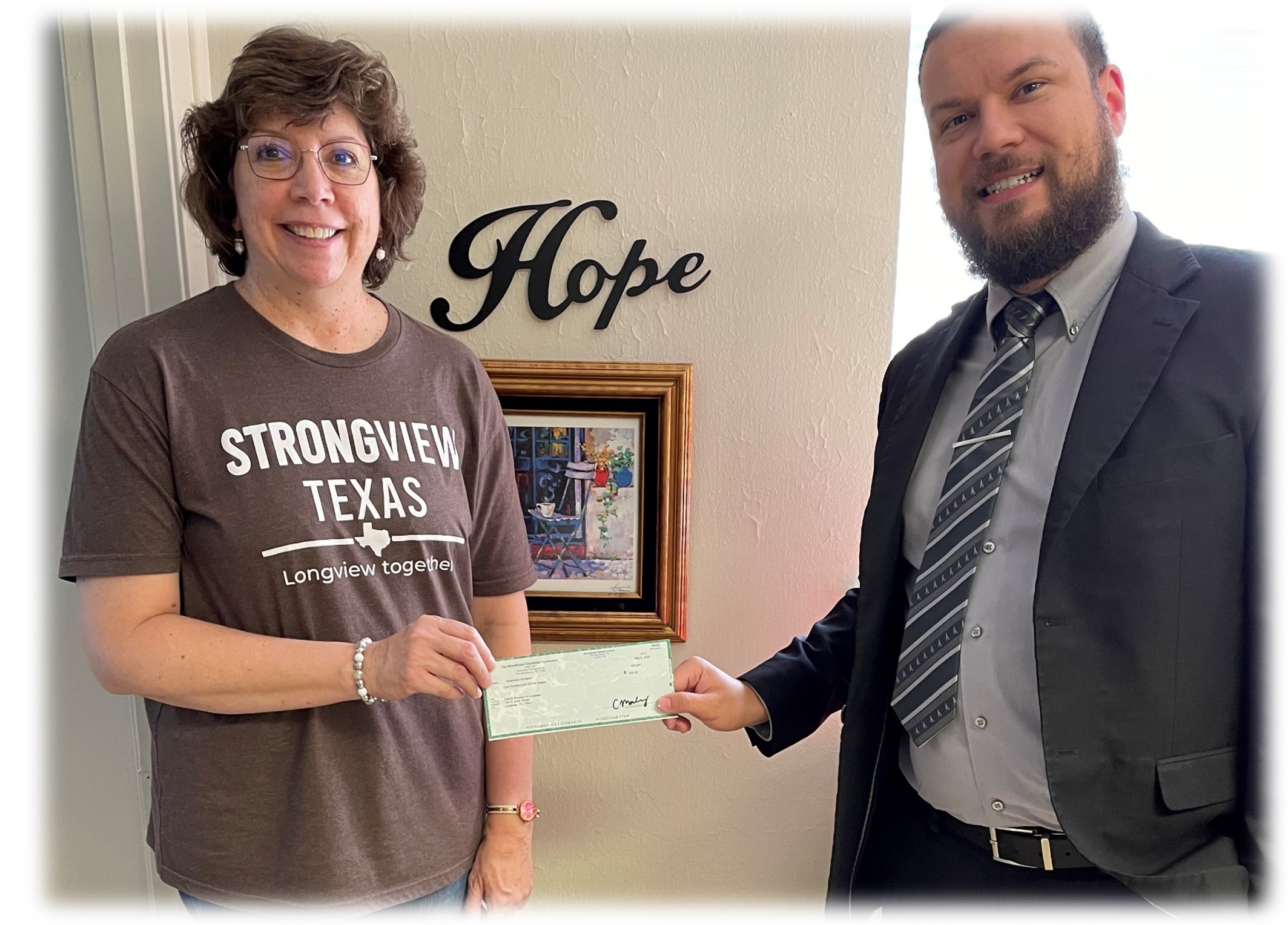 Family Promise of Longview recently received a $500 donation from WCF.