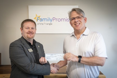 Family Promise of the Triangle recently received a $4,000.00 donation from WCF.