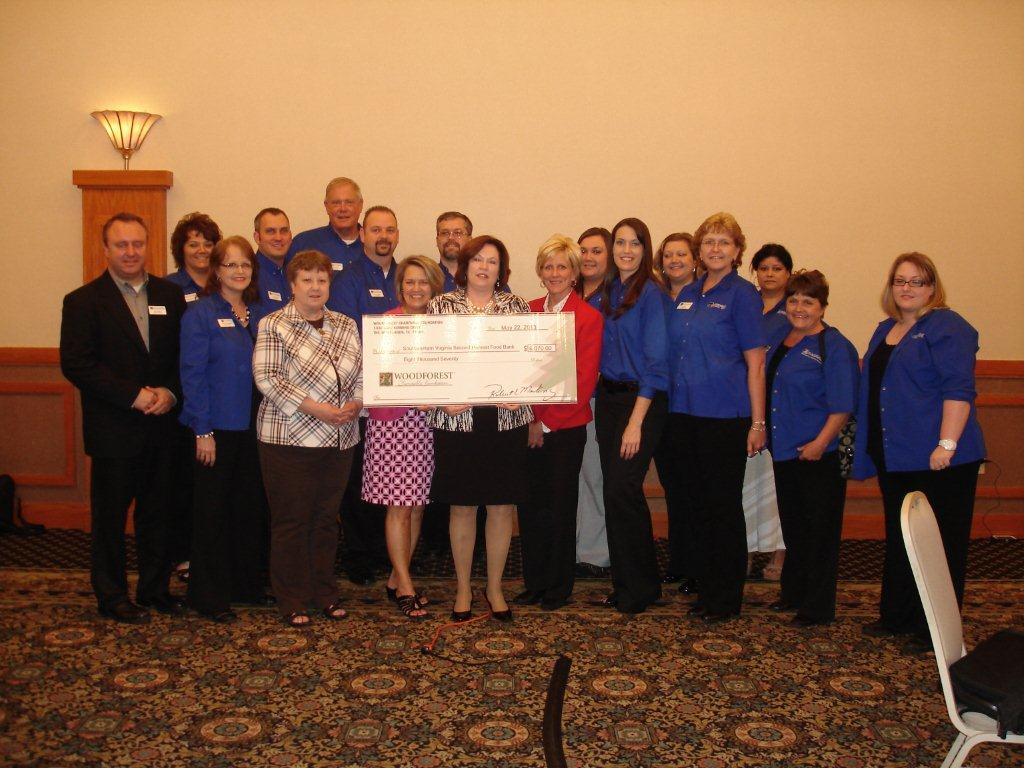 Feeding America Southwest Virginia receives $8,070 donation from Woodforest Charitable Foundation.