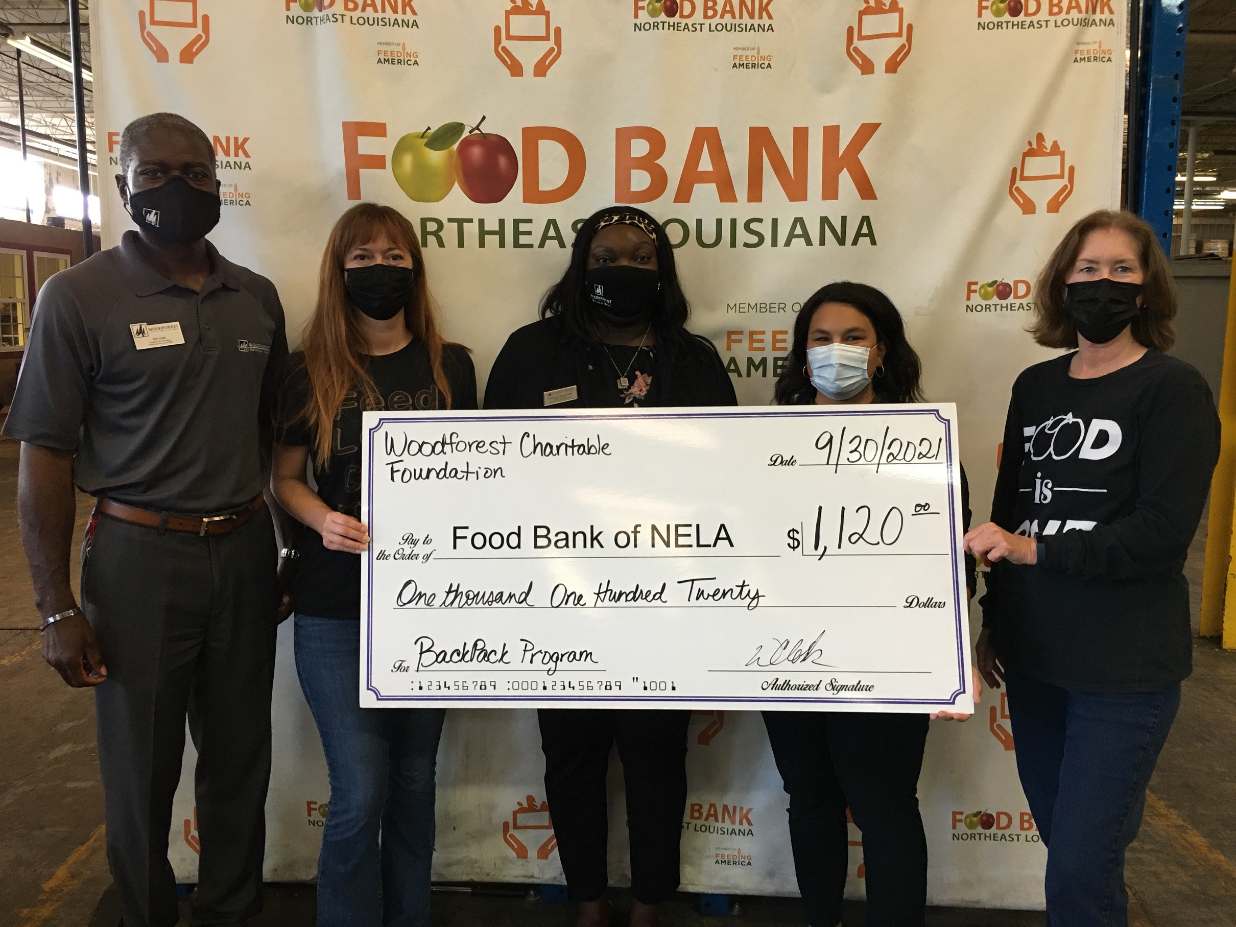 Food Bank of Northeast Louisiana received a $1,120.00 donation from WCF.