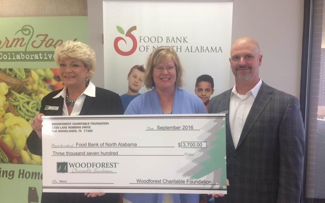 Food Bank of North Alabama received $3,700 from Woodforest Charitable Foundation