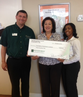 Food Bank of Northwest Louisiana recently received a $350 donation from WCF.