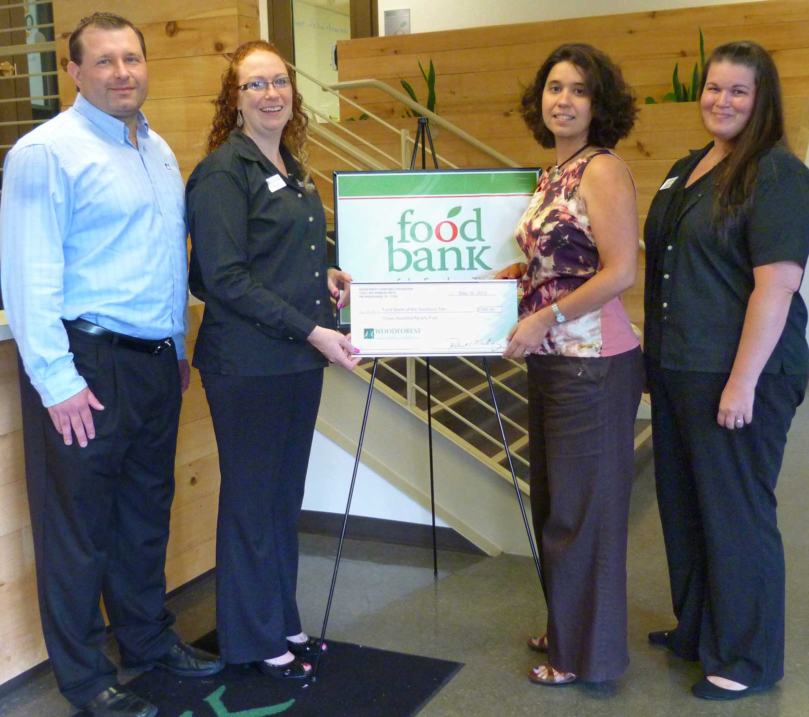 Food Bank of the Southern Tier recieves $395 donation from Woodforest Charitable Foundation.