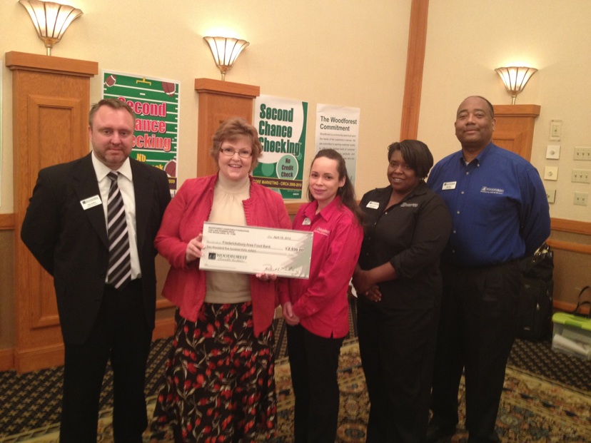 Fredericksburg Area Food Bank receives $2,530 donation from Woodforest Charitable Foundation.