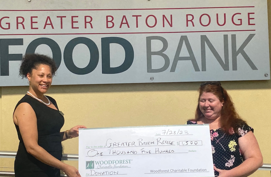 Greater Baton Rouge Food Bank received a $1,500.00 donation from WCF.