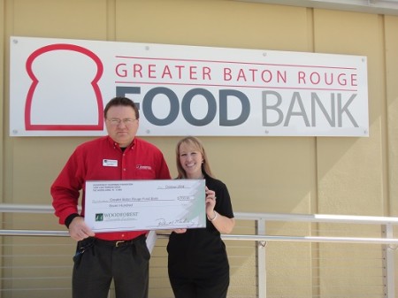 Greater Baton Rouge Foodbank recently received a $700 donation from Woodforest Charitable Foundation