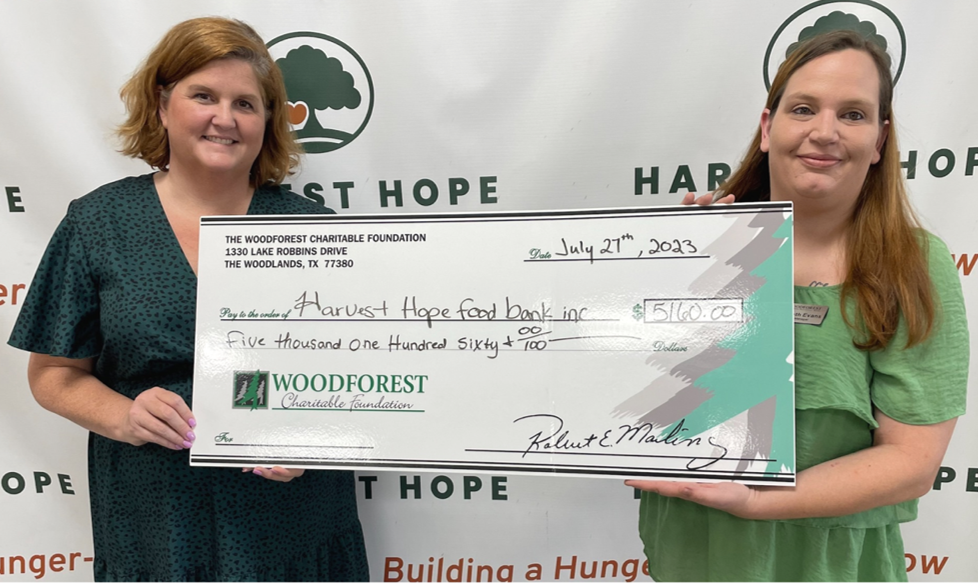 Harvest Hope Food Bank recently received a $5,160.00 donation from WCF.