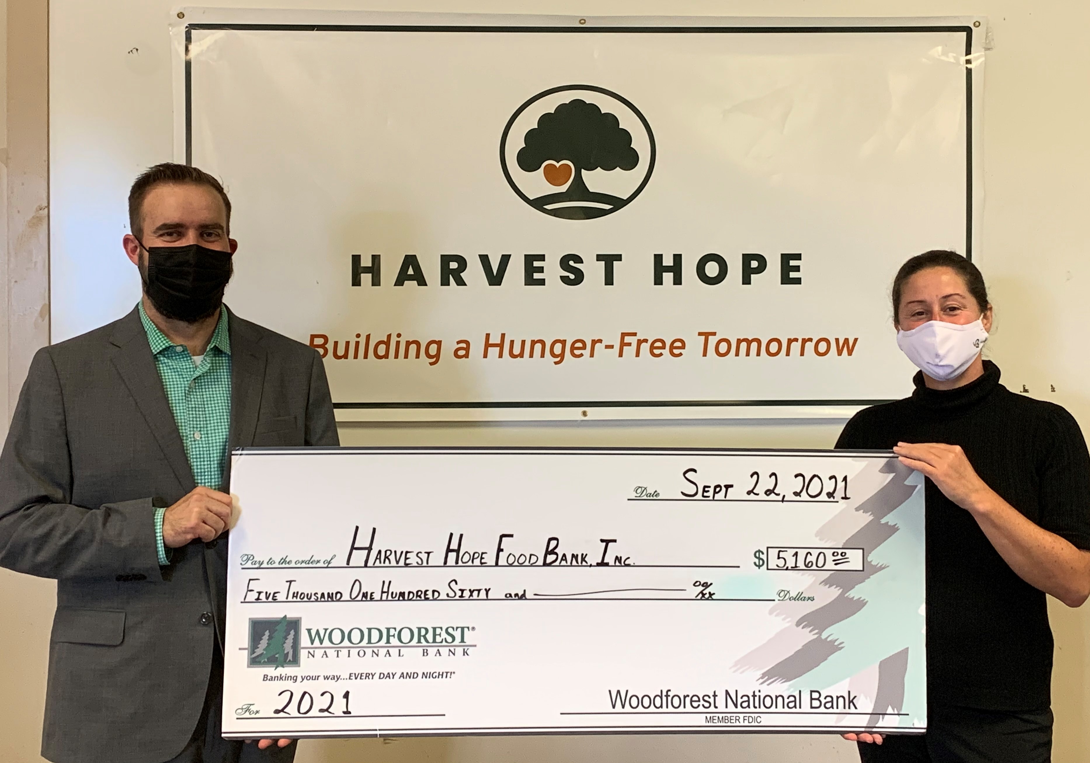 Harvest Hope Food Bank received a $5,160.00 donation from WCF.