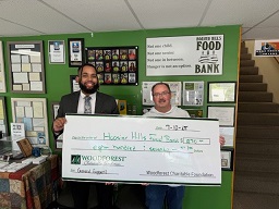 Hoosier Hills Food Bank recently received a $870.00 donation from WCF.