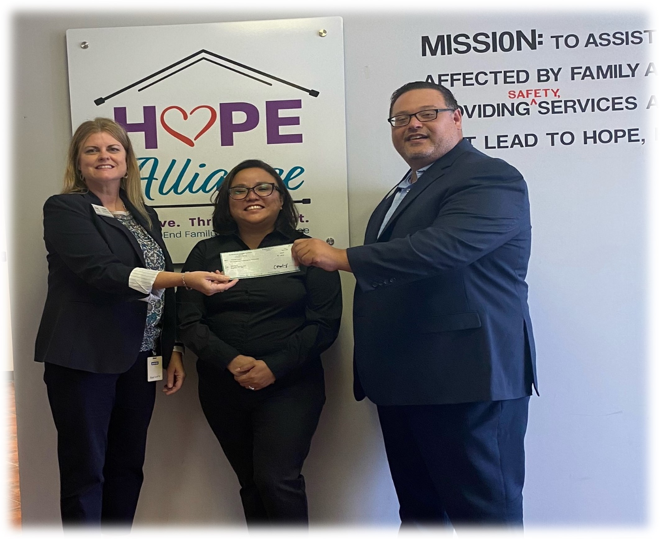Hope Alliance recently received a $1,860 donation from WCF.