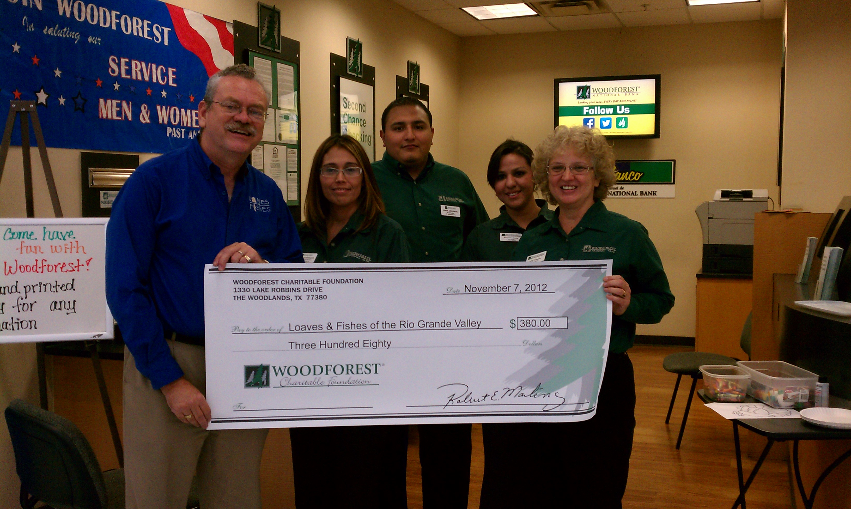 Loaves & Fishes of the Rio Grande Valley receives $380 donation from WCF.