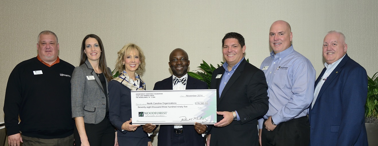 Woodforest Charitable Foundation recently presented $78,395 to charities in North Carolina.