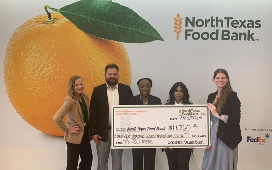 North Texas Food Bank recently received a $17,760.00 donation from WCF.