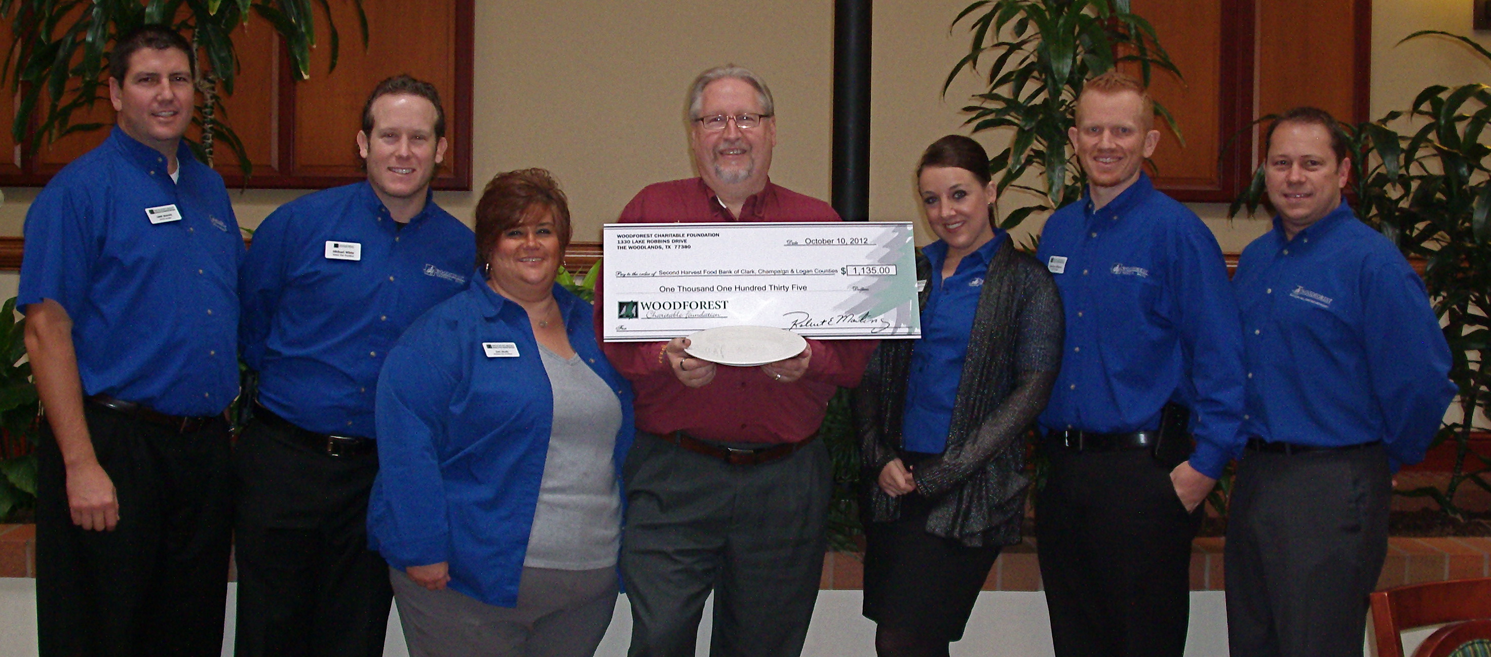 Second Harvest Food Bank of Clark, Champaign and Logan Counties receives $1,135 donation.