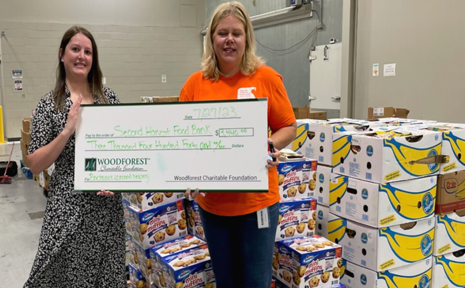 Second Harvest Food Bank of Metrolina recently received a $3,440.00 donation from WCF.