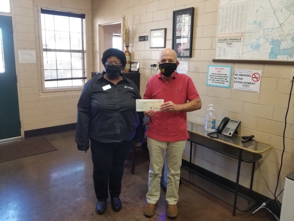 Southeast Texas Food Bank recently received a $1,500.00 donation from WCF.