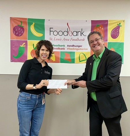 St. Louis Area Foodbank recently received a $2,015.00 donation from WCF.