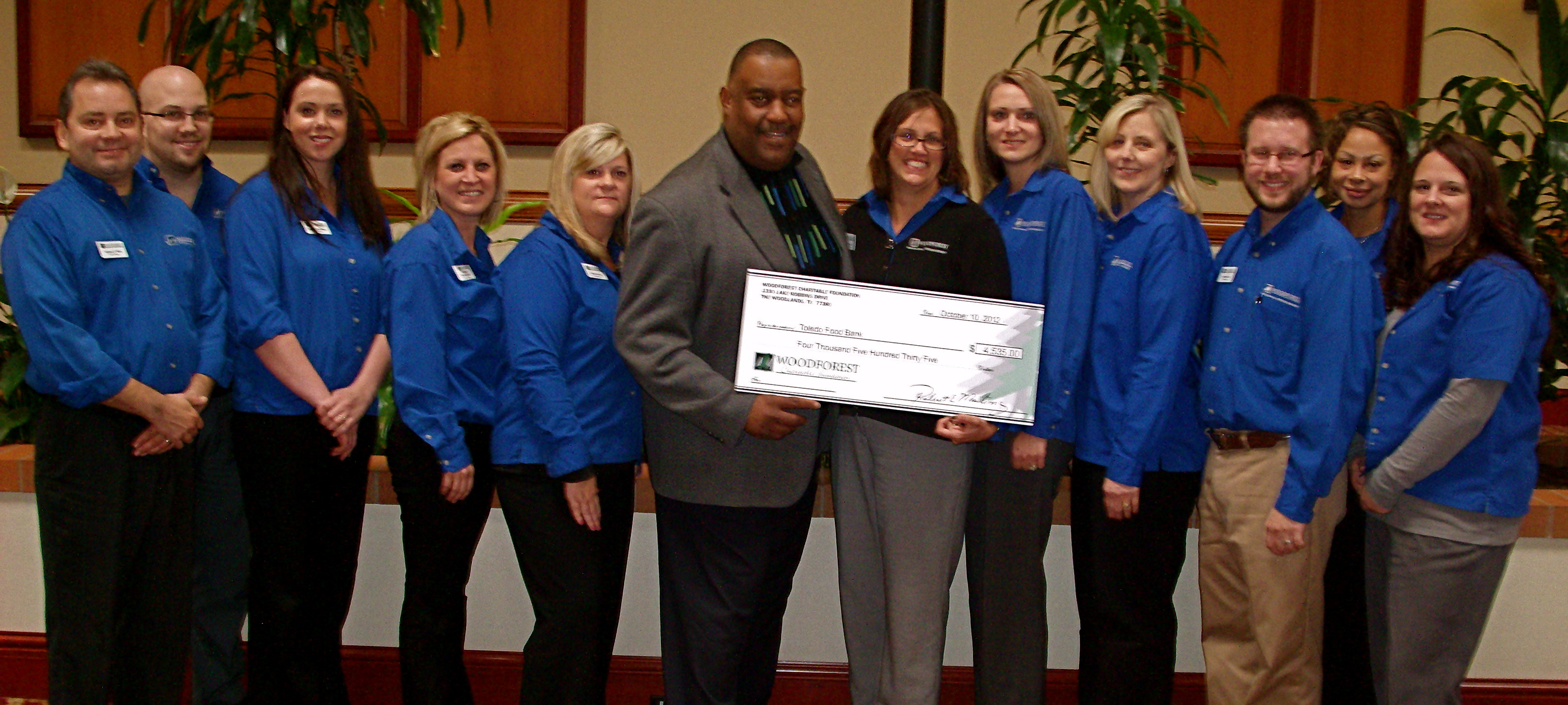 Toledo Northwestern Food Bank receives $4,535 donation from Woodforest Charitable Foundation.
