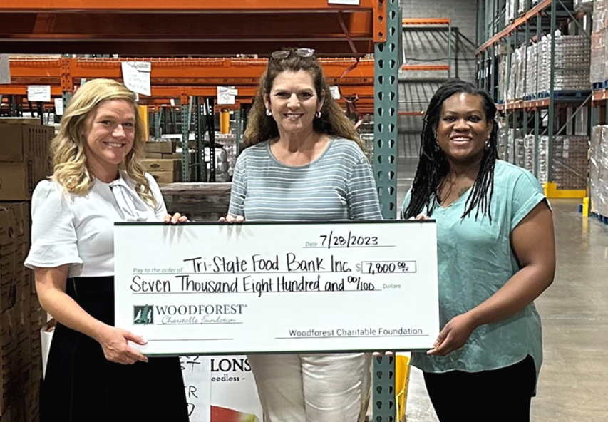 Tri-State Food Bank, Inc. recently received a $5,460.00 donation from WCF.