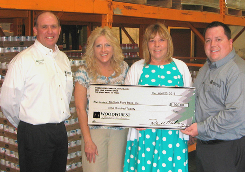 Tri-State Food Bank, Inc. receives $920 donation from Woodforest Charitable Foundation.