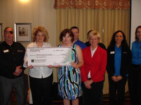 Weinberg Regional Food Bank receives $1,050 donation from the Woodforest Charitable Foundation.