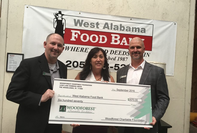 West Alabama Food Bank recently received a $670 donation from WCF