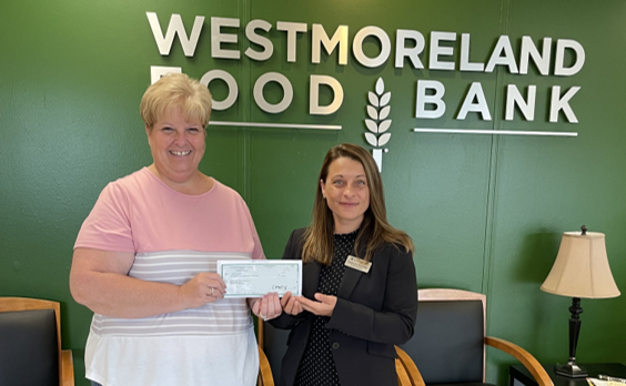 Westmoreland County Food Bank recently received a $1,560.00 donation from WCF.