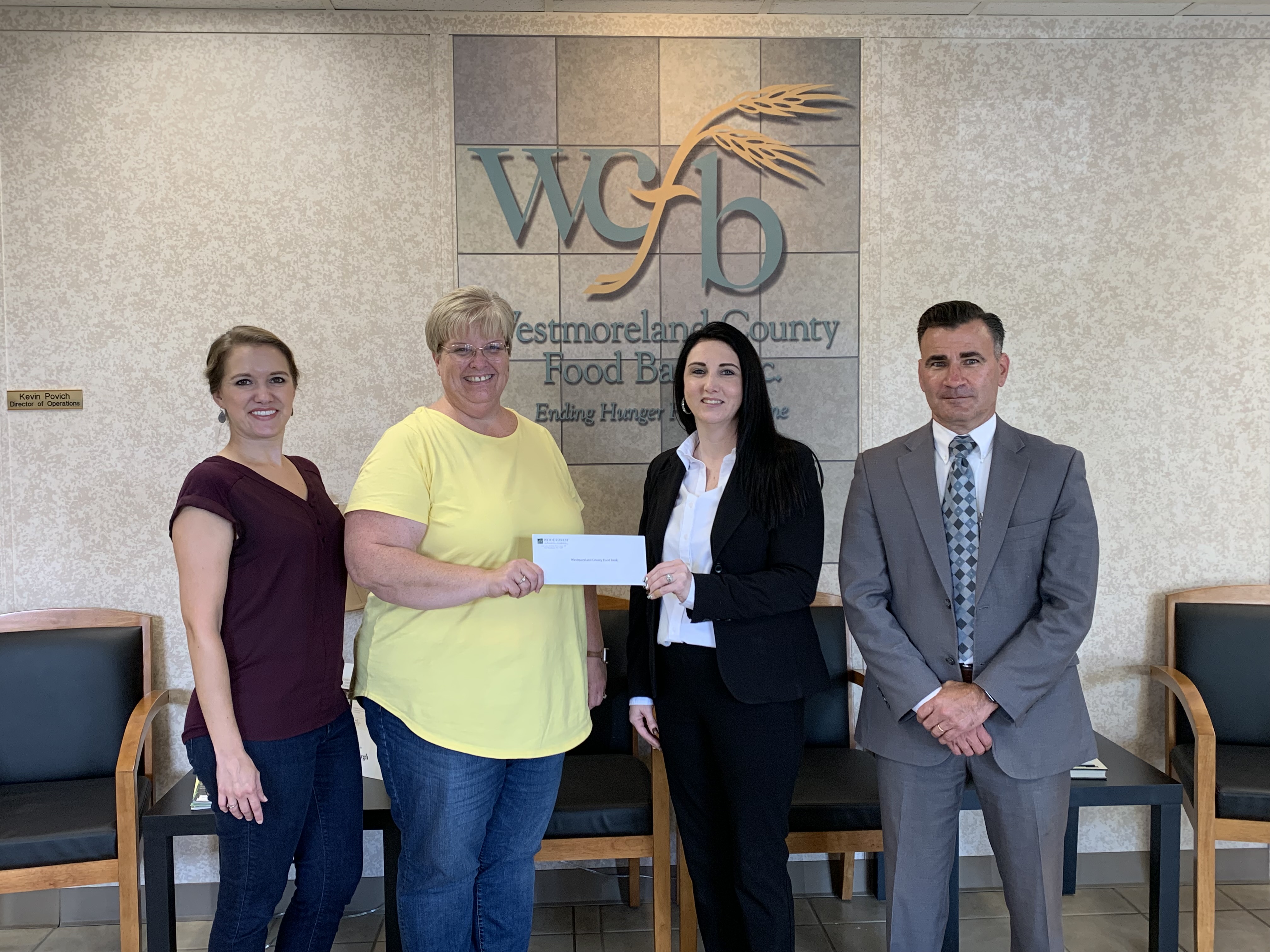 Westmoreland County Food Bank recently received a $1,560.00 donation from WCF.